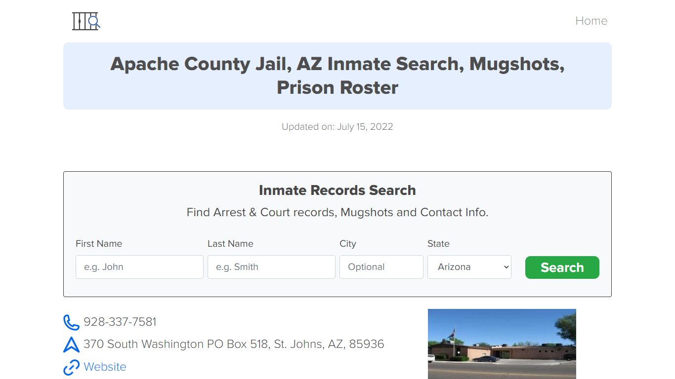 Apache County Jail, AZ Inmate Search, Mugshots, Prison ...