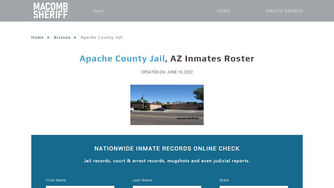 Apache County Jail, AZ Jail Roster, Name Search